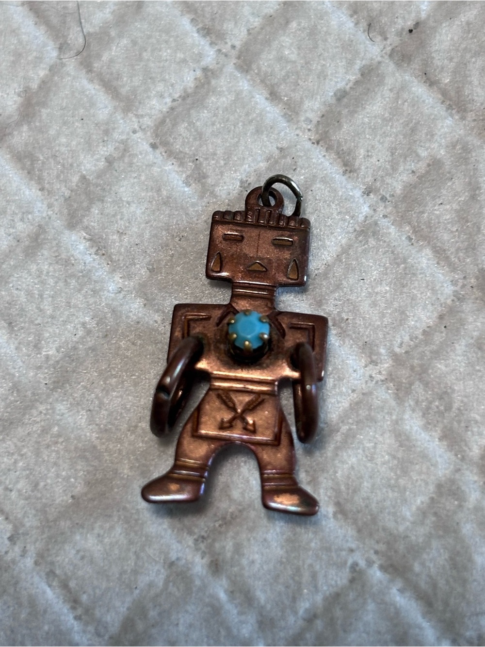 Vintage Copper Kachina Hoop Dancer Charm